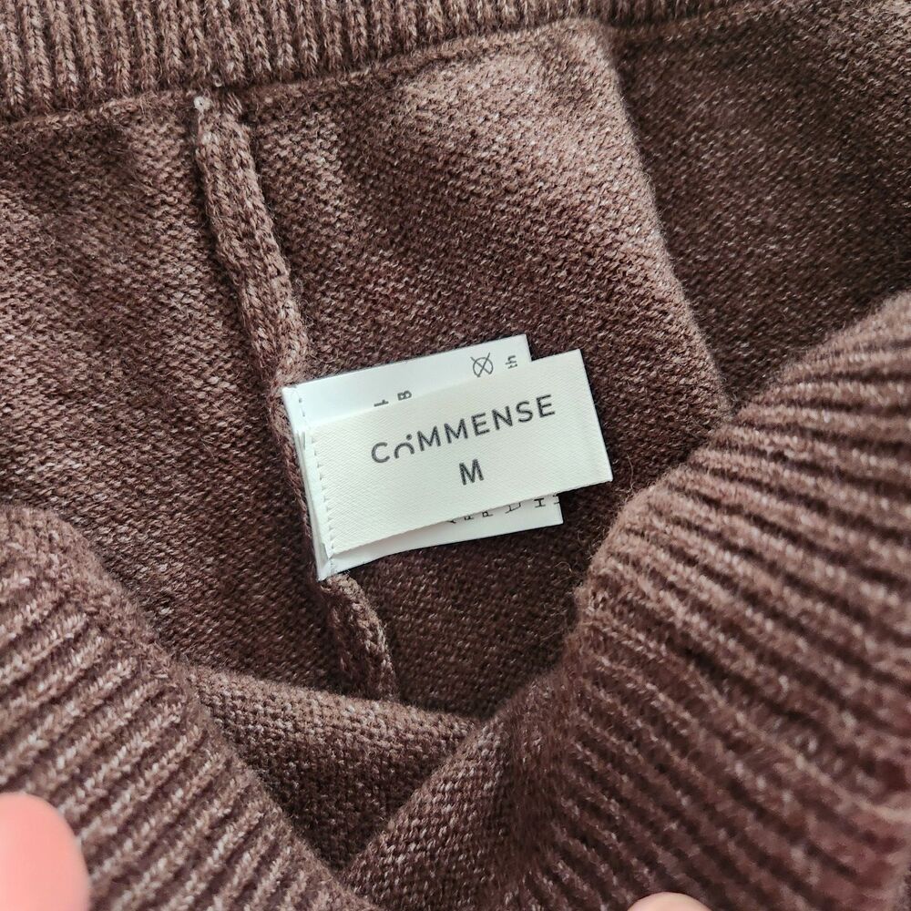 Commense Womens Turtleneck Knit Two Piece Set Loungewear Oversized Brown Medium - Picture 12 of 13